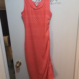 Guess Coral Sleeveless Eyelet Maxi Dress